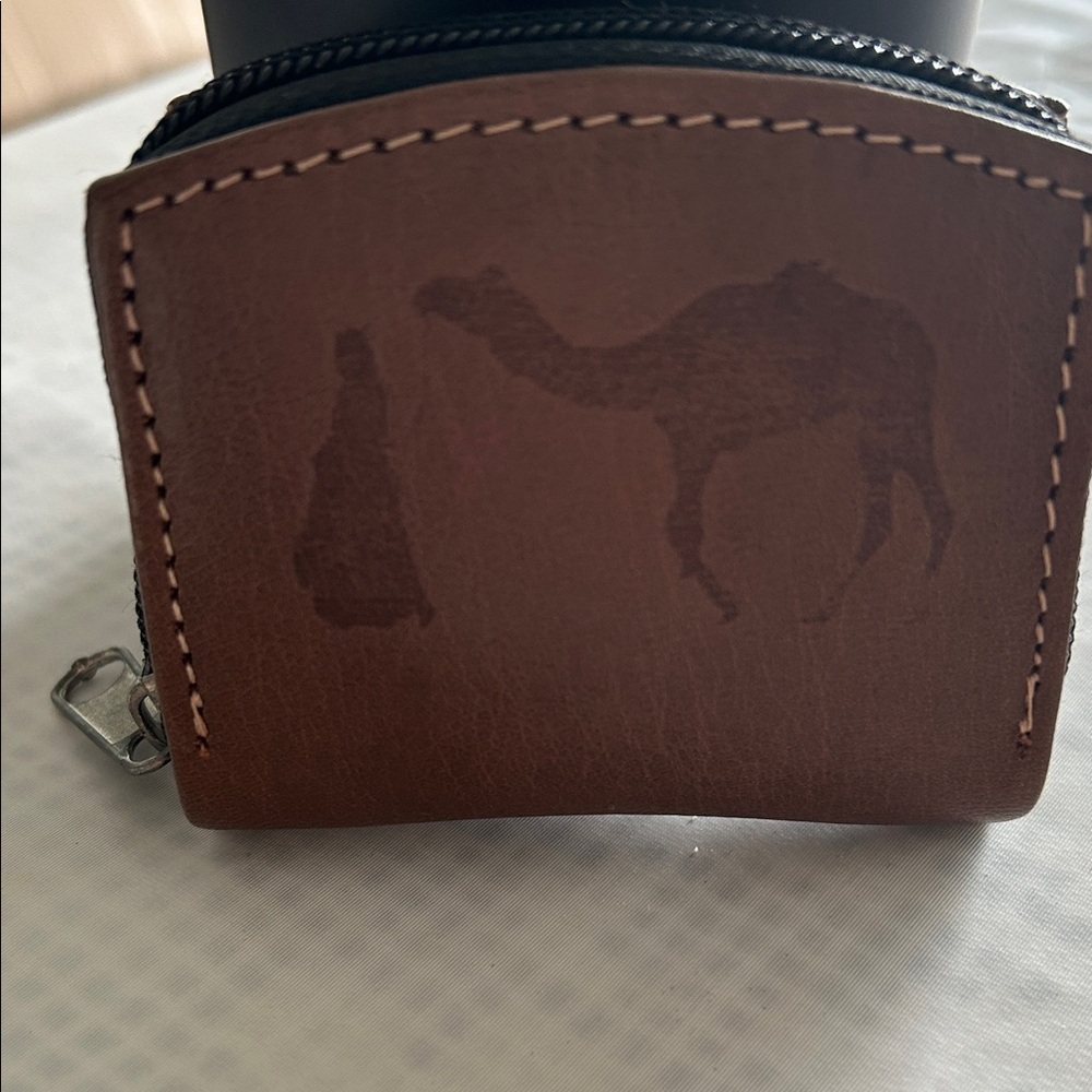 Brown Leather Camel Print Wallet